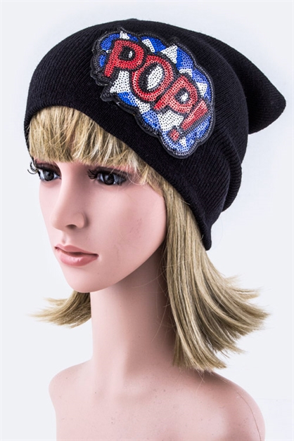 LA JEWELRY PLAZA, Sequins POP Beanie Hat, 128-EMH8500/MAKE
