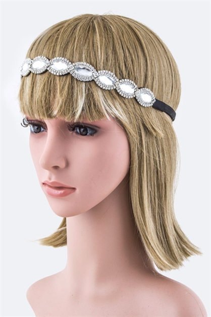 LA JEWELRY PLAZA, Crystals Stretch Headband, 99-HS251X020-BJ023