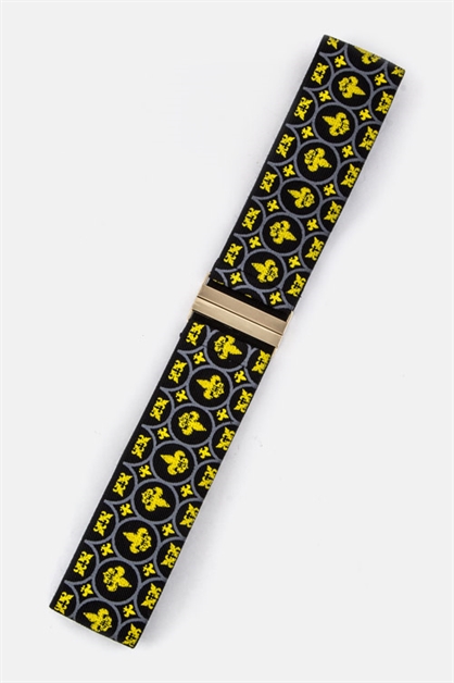 LA JEWELRY PLAZA, Fleur De Lis Stretch Belt, 51-BT0015/BF277