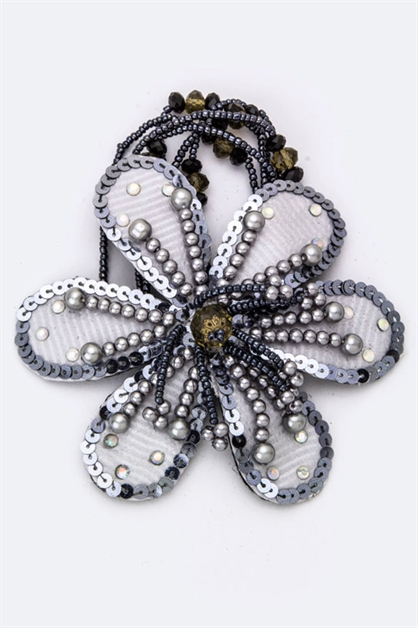 LA JEWELRY PLAZA, Bead  Sequins Flower Hair Tie, 99-BB0002-MG043-045