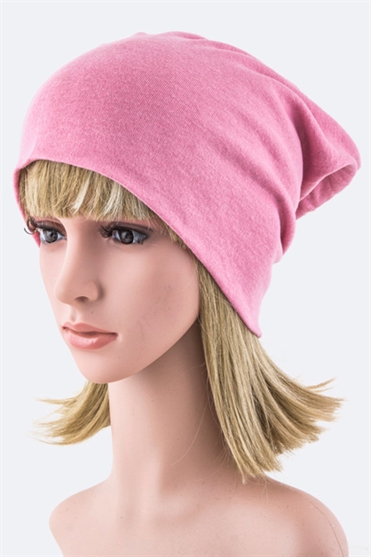 LA JEWELRY PLAZA, Jersey Knit Beanie Hat, 128-DT2628-2/MC034