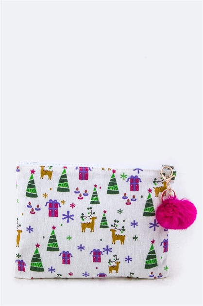 LA JEWELRY PLAZA, Xmas Print Pouch, 128-EMB8750/MF-M