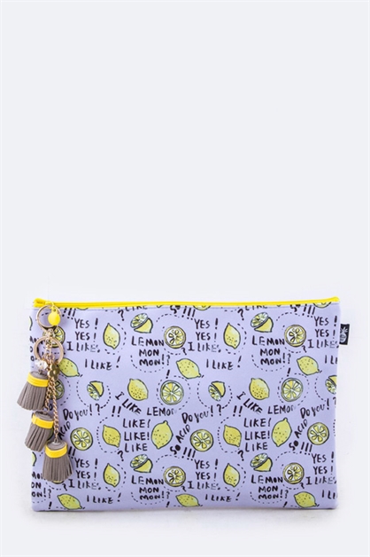 LA JEWELRY PLAZA, Lemon Print Pouch, 128-EMB8787/MP105