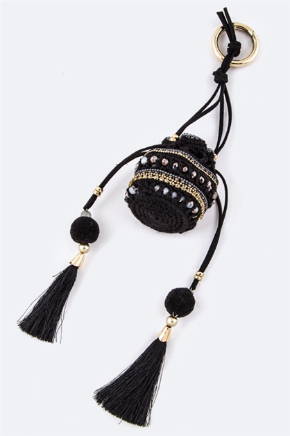 LA JEWELRY PLAZA, Crochet Pouch Bag Charm, 128-EMK8093/MG104-BACK