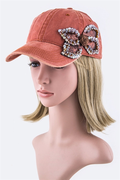 LA JEWELRY PLAZA, Flower Bow Fashion Cap, 128-35019ME026