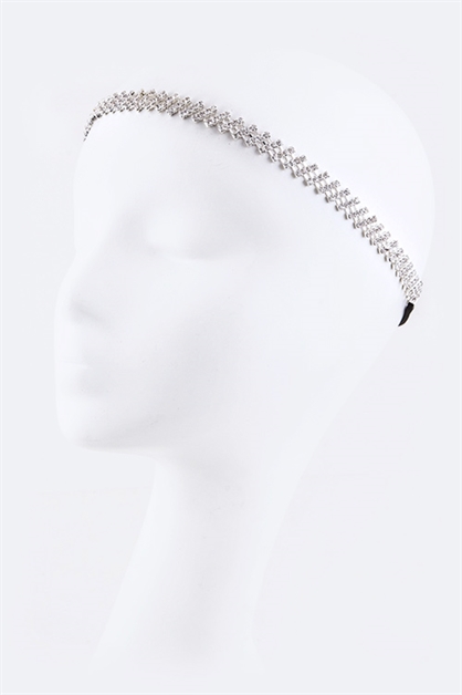 LA JEWELRY PLAZA, Crystal Stretch Headband, 06-HBN31-2265AT/MG061-C
