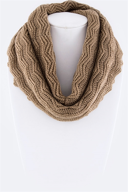 LA JEWELRY PLAZA, Raise Knit Scallop Scarf, 117-SF3016-AS