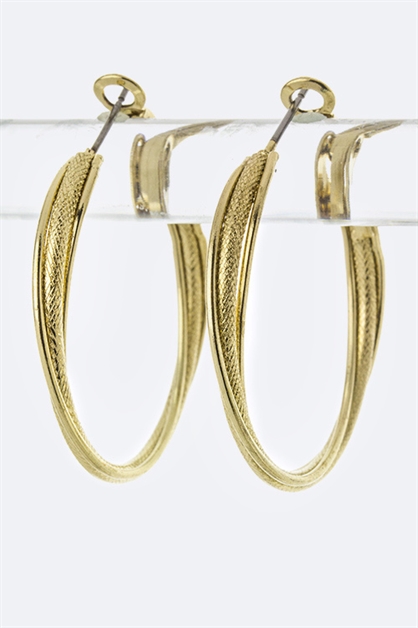 LA JEWELRY PLAZA, Hypo Allergenic Hoop Earrings-, 61-7023-M/BF183