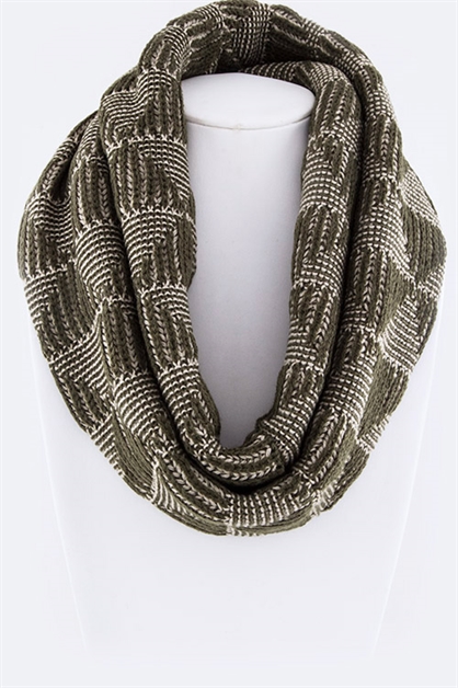 LA JEWELRY PLAZA, Mix Knit Geo Infinity Scarf, 127-NS14203DD/MA001
