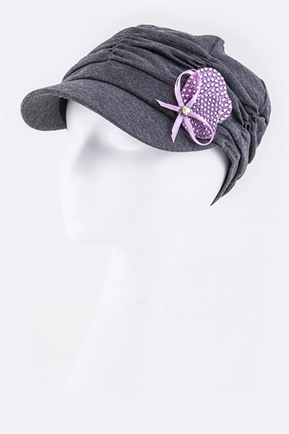 LA JEWELRY PLAZA, Jersey Knit Embellishment Cap, 128-DT216-MG138