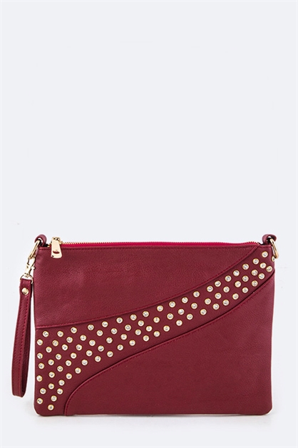 LA JEWELRY PLAZA, Crystal Studs Crossbody Bag, 05-WL234-2/IRIS