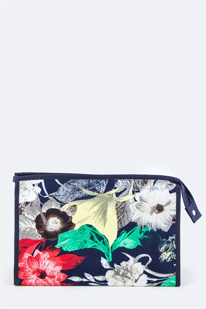 LA JEWELRY PLAZA, Flower Print Travel Pouch, 120-1851/MR-H