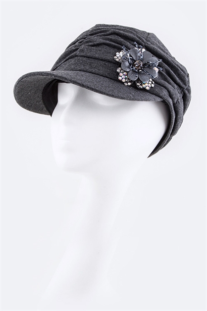 LA JEWELRY PLAZA, Jersey Knit Pleated Iconic Hat, 98DT216-MG085