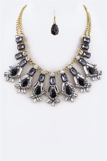 LA JEWELRY PLAZA, Crystals Statement Necklace, 84-CNE6725/AL520