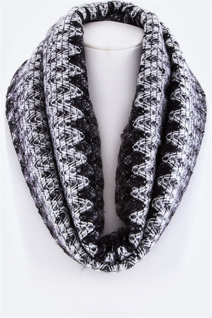 LA JEWELRY PLAZA, Chevron Knit Infinity Scarf, 103-12058
