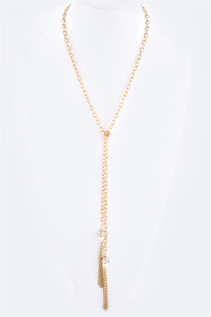 LA JEWELRY PLAZA, Crystal Pearl Chain Necklace, 88-9040/AH201