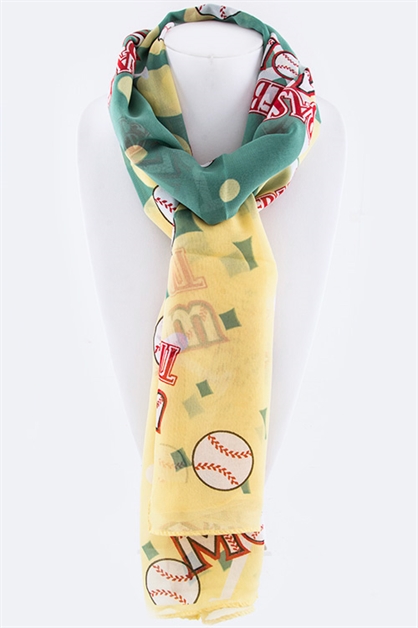 LA JEWELRY PLAZA, Baseball Mom Fashion Scarf, 51-SC0010/MD001