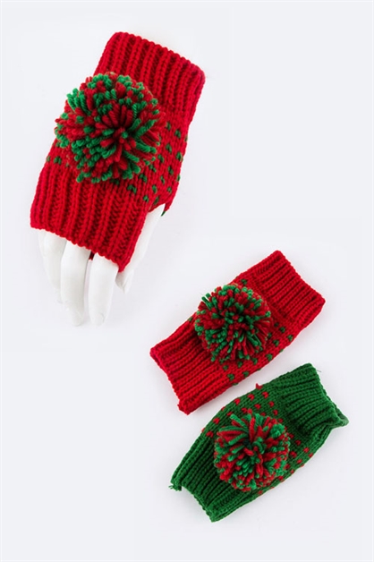 LA JEWELRY PLAZA, Polka Dots Pom Pom Gloves, 98-SX731/MG154