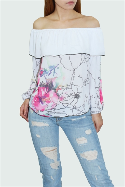 CASA LEE, PRINT TOP, T-4993-JN3