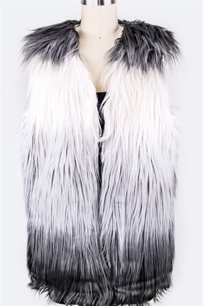 LA JEWELRY PLAZA, Mix Tone Fur Vest, 103-M8