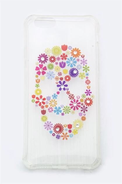 LA JEWELRY PLAZA, Flower Skull Iphone 6S Silicon, 128-EMP206/BM039