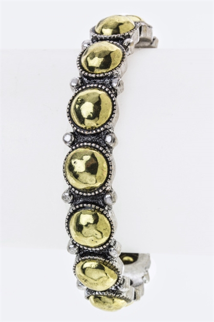 LA JEWELRY PLAZA, 2 Tone Metal Skinny Cuff, 51-JB6276/AD572