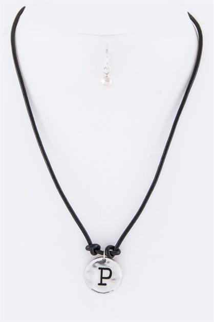 LA JEWELRY PLAZA, Engraved Pendant Necklace Set, 55-124252P-STORE