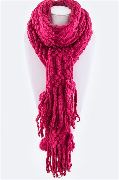 LA JEWELRY PLAZA, Knit PomPom Fashion Scarf, 103-3051/MB008