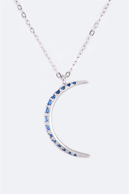 LA JEWELRY PLAZA, Sterling Silver CZ Crescent, 98-D622/BOX-2