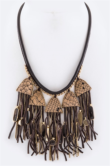LA JEWELRY PLAZA, Faux Snake Skin Necklace, 50-N4090/AP562