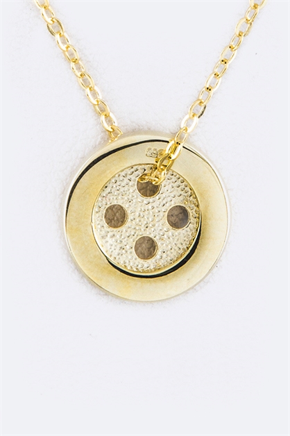 LA JEWELRY PLAZA, Sterling Silver Button Pendant, 98-D626-BOX5