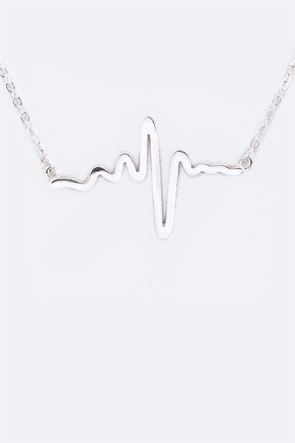LA JEWELRY PLAZA, Sterling Silver Heart Necklace, 98-EMN7216/BOX-3