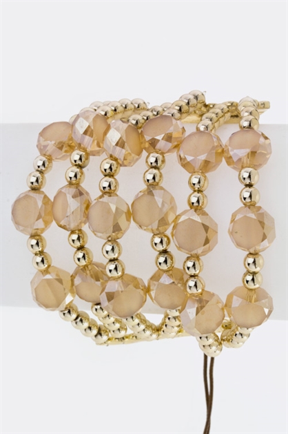 LA JEWELRY PLAZA, Beads Drawstring Bracelet, 38-LKB-15394/BL040