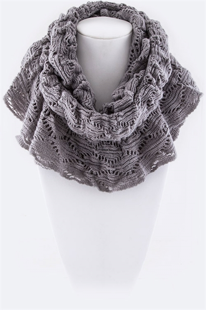 LA JEWELRY PLAZA, Ruffle Knitted Infinity Scarf, 103-16312/MA006