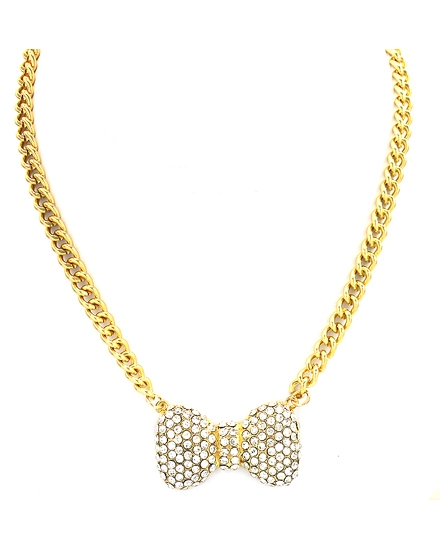 BEAUTYSIS, Bow Tie Clear Necklace, YN9039C