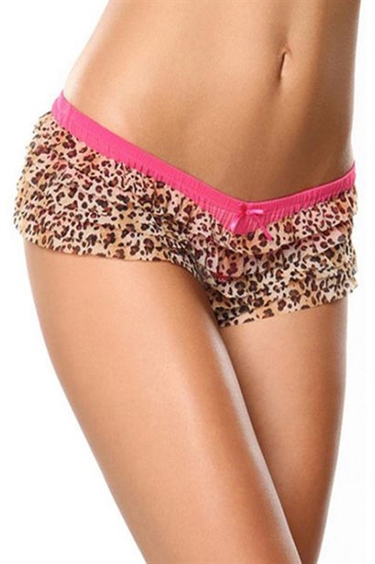 DONNA DI CAPRI, LEOPARD RUFFLE CHEEKY PANTY, DDC-P-8101-S