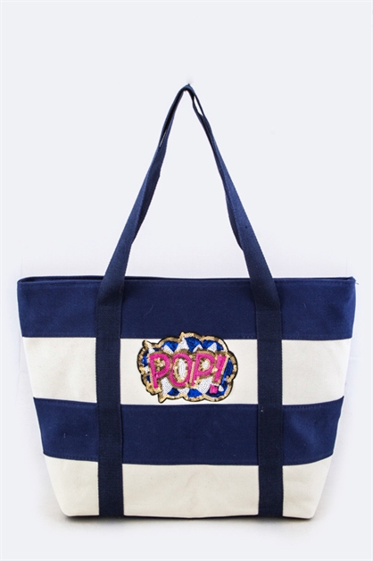LA JEWELRY PLAZA, Sequins POP Fashion Tote, 128-EMB8820/MB021