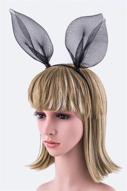 LA JEWELRY PLAZA, Mesh Bunny Ears Headband, 05-MM6057-MT-B