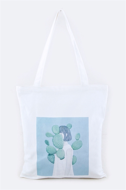 LA JEWELRY PLAZA, Cactus Girl Fashion Tote, 128-EMB8845-ME050