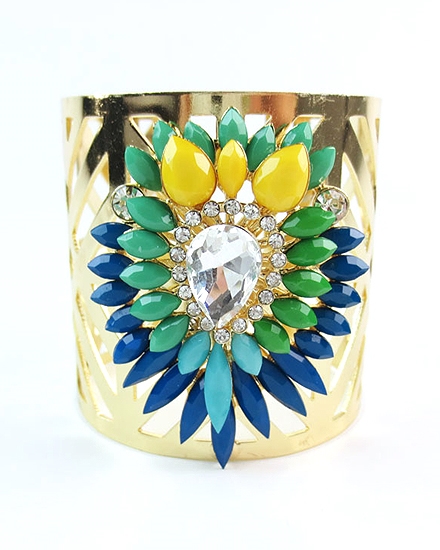 BEAUTYSIS, Blue Cuff Bracelet, JB025BL