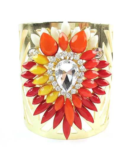 BEAUTYSIS, Red Cuff Bracelet, JB025RD