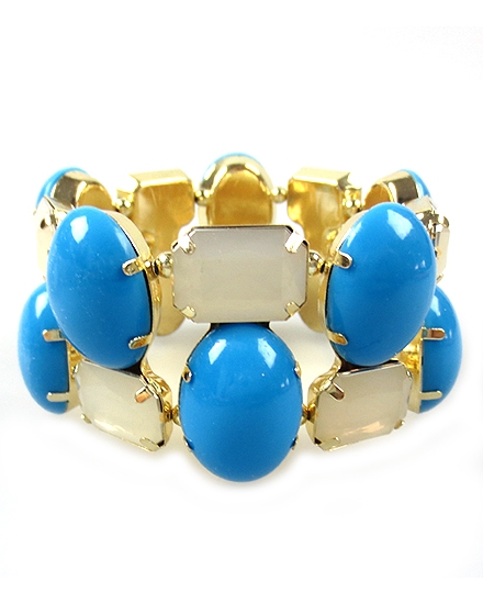 BEAUTYSIS, Blue Stretch Bracelet, JB027BL