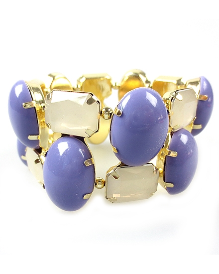 BEAUTYSIS, Violet Color Stretch Bracelet, JB027VI