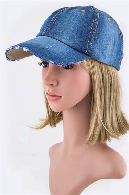 LA JEWELRY PLAZA, Classic Denim Cap, 39-HA350180DD/MO018