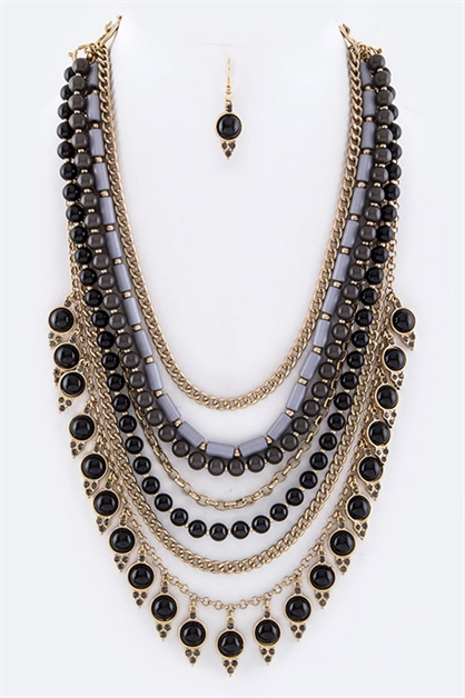 LA JEWELRY PLAZA, Layered Convertible Necklace, 82-DNE11269/AX274