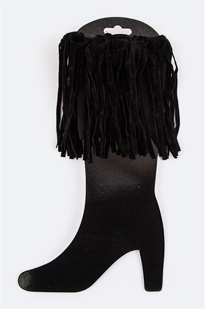 LA JEWELRY PLAZA, Fringe Suede Boot Toppers, 99-BT264X146KDD/ME021A