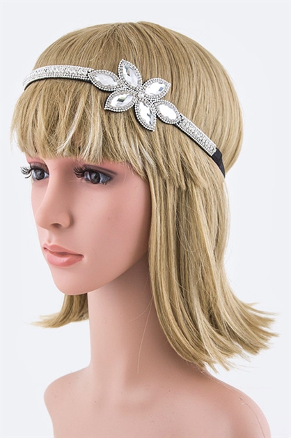 LA JEWELRY PLAZA, Crystal Flower Headband, 27-HS251X005/MR102