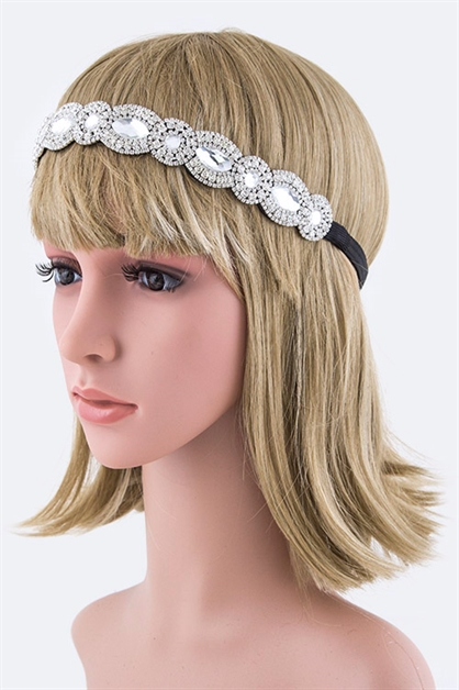 LA JEWELRY PLAZA, Mix Crystals Stretch Headband, 27-HS251X021/BJ062