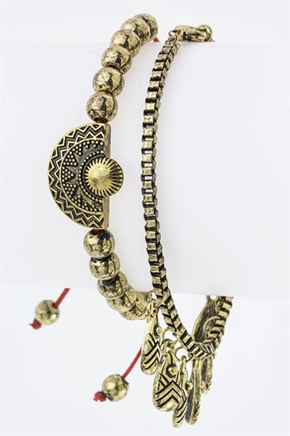 LA JEWELRY PLAZA, Fringe Metal Bracelets Set, 46-OB5073/AE383