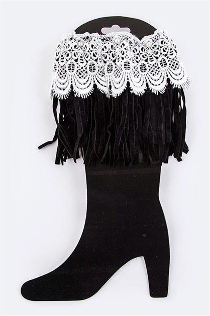LA JEWELRY PLAZA, Lace  Suede Boot Toppers, 99-BT264X147/MO024